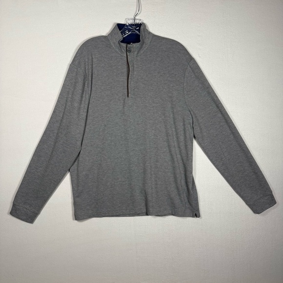 johnnie-O Emerson LARGE 1/4 Zip Gray button golf - Picture 2 of 10